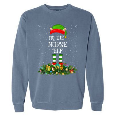 Matching Family Group Im The Nurse Elf Christmas Gift Garment-Dyed Sweatshirt