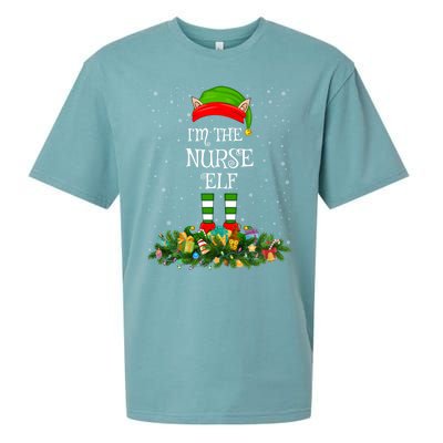 Matching Family Group Im The Nurse Elf Christmas Gift Sueded Cloud Jersey T-Shirt