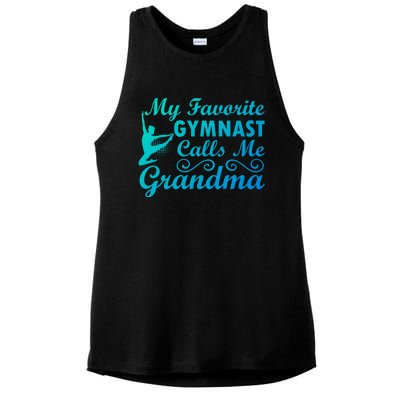 My Favorite Gymnast Calls Me Grandma Gymnastic Dog Lover Gift Ladies PosiCharge Tri-Blend Wicking Tank