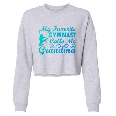 My Favorite Gymnast Calls Me Grandma Gymnastic Dog Lover Gift Cropped Pullover Crew