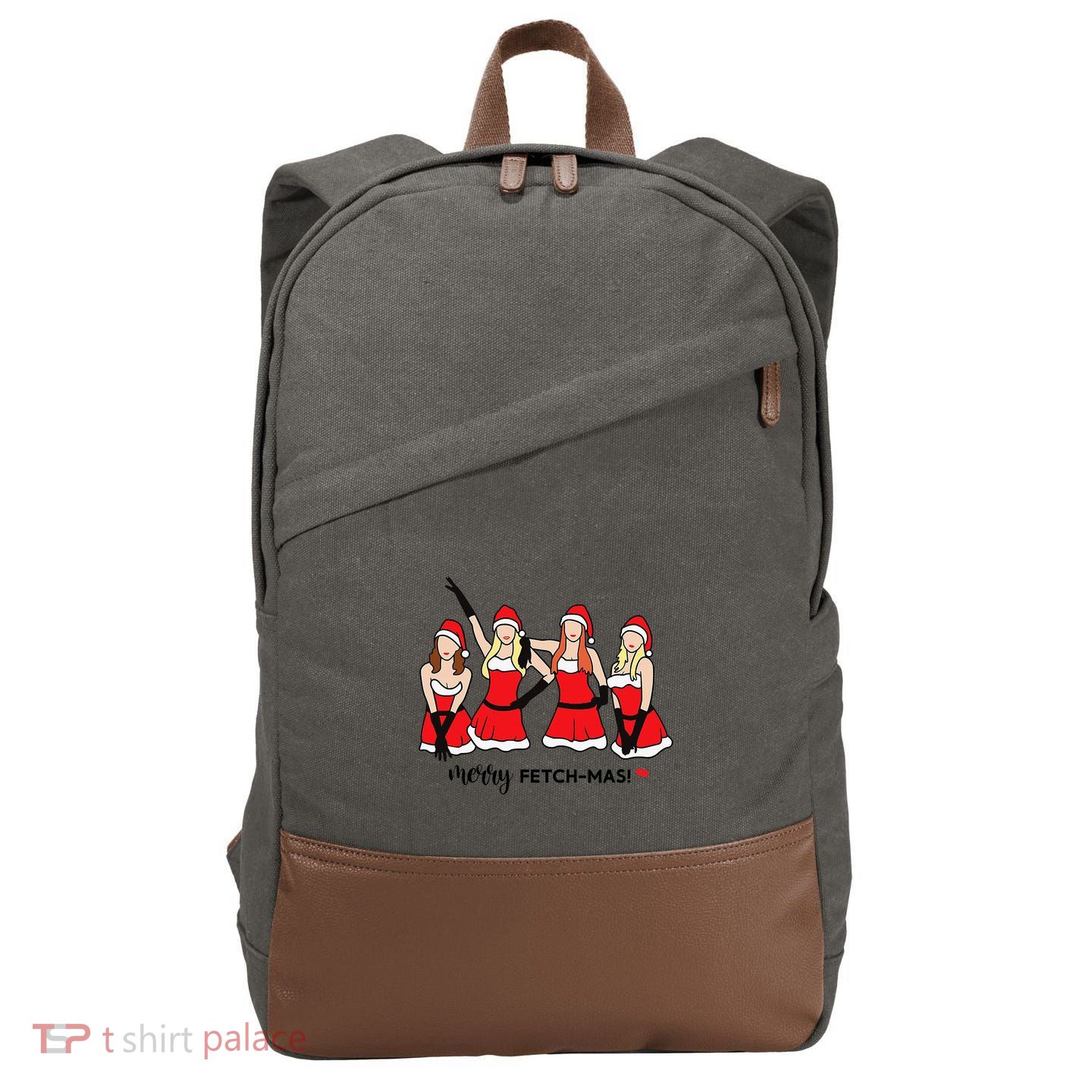 Merry Fetchmas Girls Inspired I'm Cool Mommy Meangirls Christmas Cotton Canvas Backpack