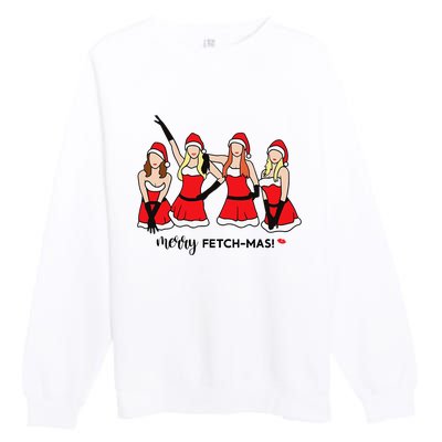 Merry Fetchmas Girls Inspired I'm Cool Mommy Meangirls Christmas Premium Crewneck Sweatshirt