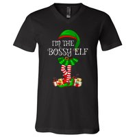 Matching Family Group IM The Bossy Elf Christmas V-Neck T-Shirt