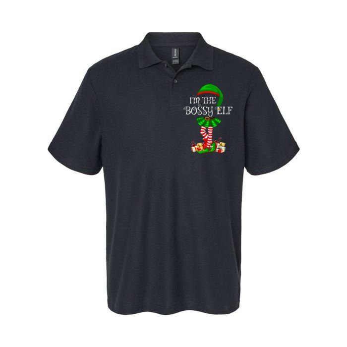 Matching Family Group IM The Bossy Elf Christmas Softstyle Adult Sport Polo