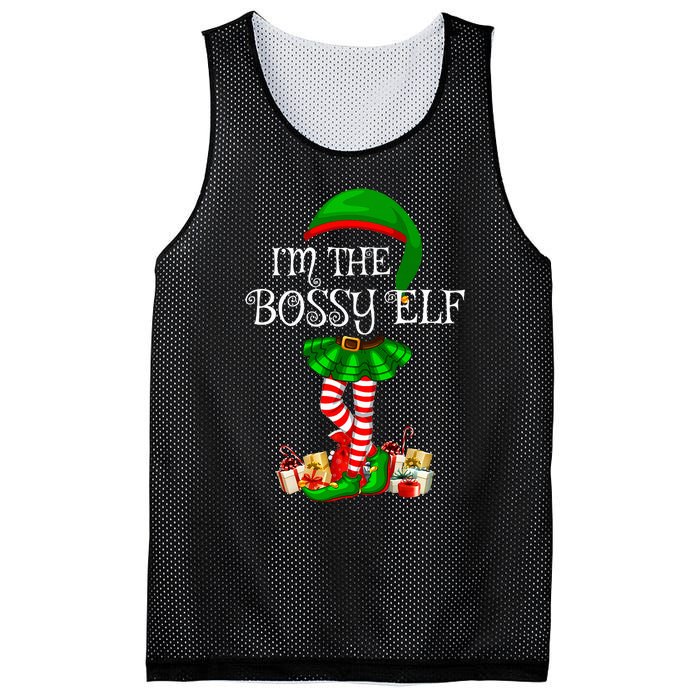 Matching Family Group IM The Bossy Elf Christmas Mesh Reversible Basketball Jersey Tank