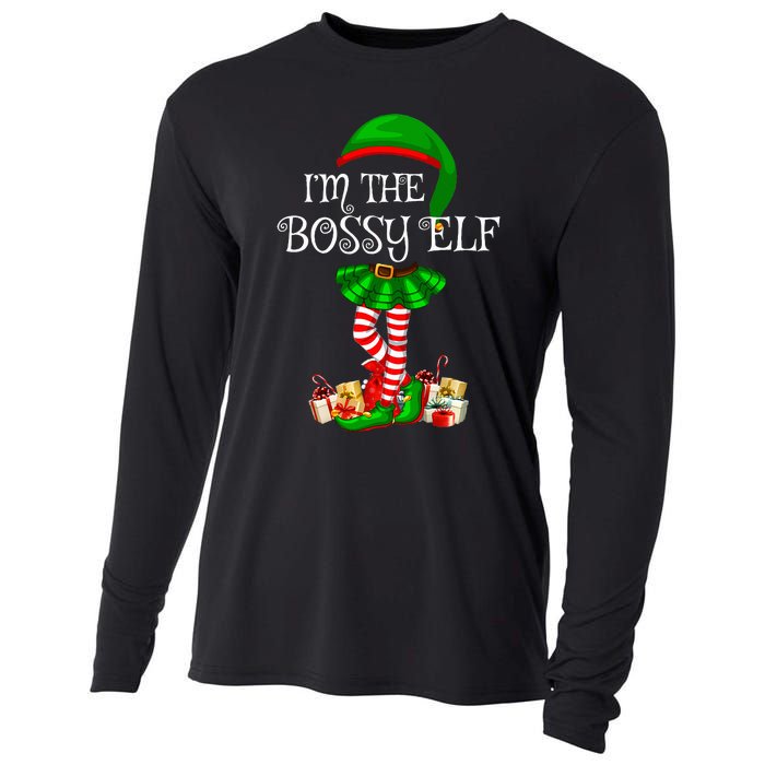 Matching Family Group IM The Bossy Elf Christmas Cooling Performance Long Sleeve Crew