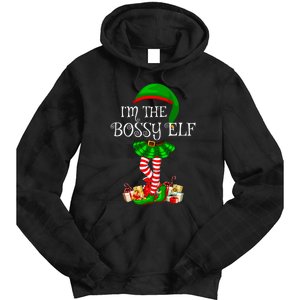 Matching Family Group IM The Bossy Elf Christmas Tie Dye Hoodie