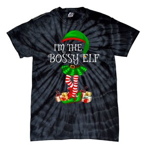 Matching Family Group IM The Bossy Elf Christmas Tie-Dye T-Shirt