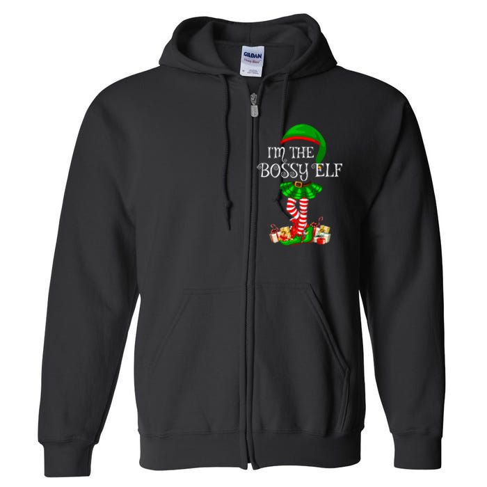 Matching Family Group IM The Bossy Elf Christmas Full Zip Hoodie