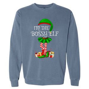 Matching Family Group IM The Bossy Elf Christmas Garment-Dyed Sweatshirt