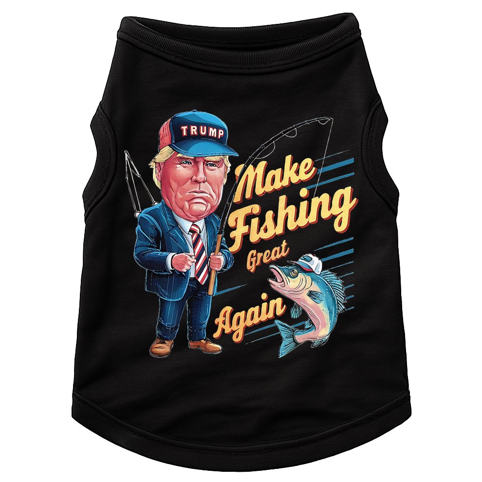 Make Fishing Great Again Trump Funny Fisherman Angler Doggie Tank