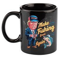 Make Fishing Great Again Trump Funny Fisherman Angler 11oz C Handle Ceramic Mug