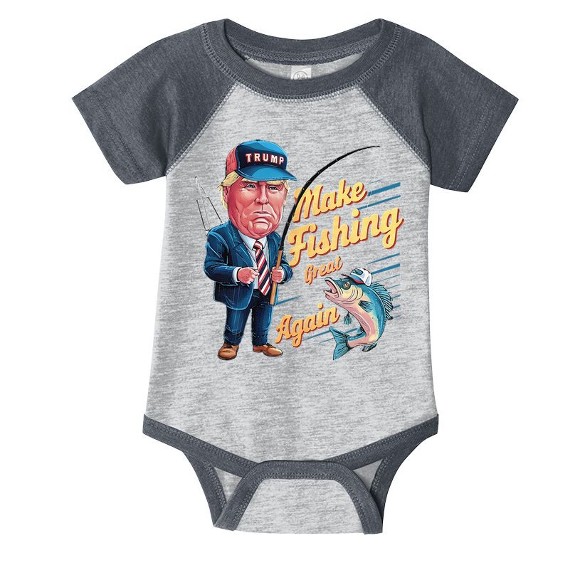 Make Fishing Great Again Trump Funny Fisherman Angler Infant Baby Jersey Bodysuit