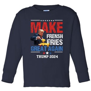 Make Fries Great Again Trump Meme 2024 Toddler Long Sleeve Shirt