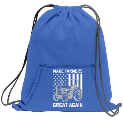 Make Farmers Great Again American Flag Agriculture Tractor Gift Sweatshirt Cinch Pack Bag