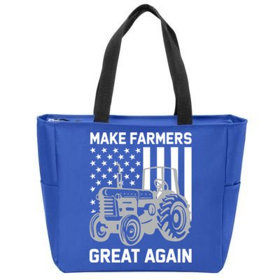 Make Farmers Great Again American Flag Agriculture Tractor Gift Zip Tote Bag