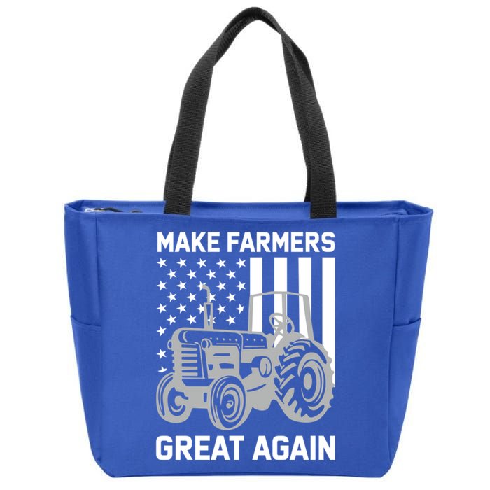 Make Farmers Great Again American Flag Agriculture Tractor Gift Zip Tote Bag