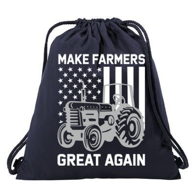 Make Farmers Great Again American Flag Agriculture Tractor Gift Drawstring Bag