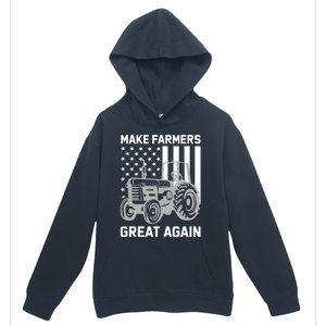 Make Farmers Great Again American Flag Agriculture Tractor Gift Urban Pullover Hoodie