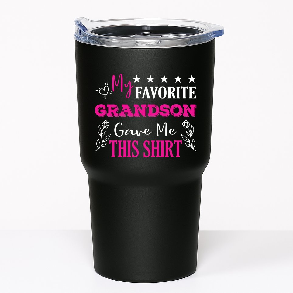 My Favorite Grandson Gave Me This Gift Grandparents Tumbler