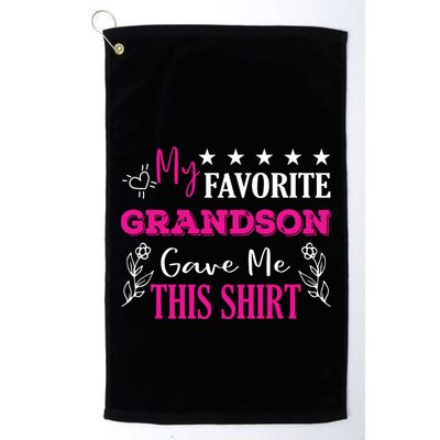 My Favorite Grandson Gave Me This Gift Grandparents Golf Towel
