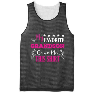 My Favorite Grandson Gave Me This Gift Grandparents Mesh Reversible Basketball Jersey Tank