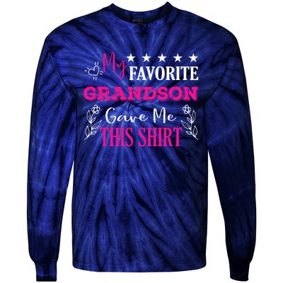 My Favorite Grandson Gave Me This Gift Grandparents Tie-Dye Long Sleeve Shirt