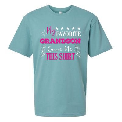 My Favorite Grandson Gave Me This Gift Grandparents Sueded Cloud Jersey T-Shirt