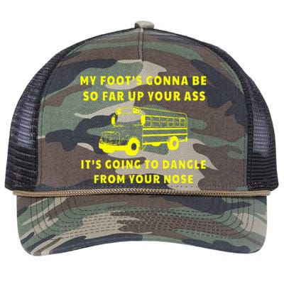 My Foot's Gonna Be So Far Up Your Ass It's Going To Dangle Retro Rope Trucker Hat Cap