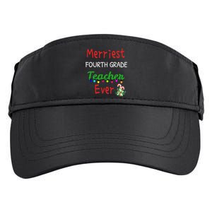 Merriest Fourth Grade Teacher Ever Christmas Tree Cool Gift Adult Drive Performance Visor