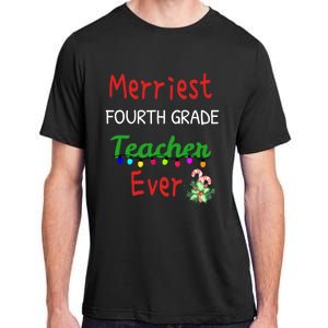 Merriest Fourth Grade Teacher Ever Christmas Tree Cool Gift Adult ChromaSoft Performance T-Shirt