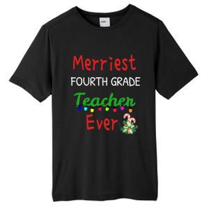 Merriest Fourth Grade Teacher Ever Christmas Tree Cool Gift Tall Fusion ChromaSoft Performance T-Shirt