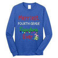 Merriest Fourth Grade Teacher Ever Christmas Tree Cool Gift Long Sleeve Shirt