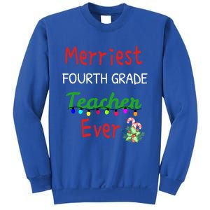 Merriest Fourth Grade Teacher Ever Christmas Tree Cool Gift Sweatshirt