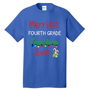 Merriest Fourth Grade Teacher Ever Christmas Tree Cool Gift Tall T-Shirt