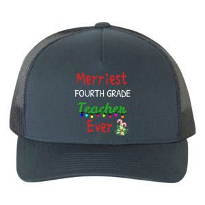 Merriest Fourth Grade Teacher Ever Christmas Tree Cool Gift Yupoong Adult 5-Panel Trucker Hat