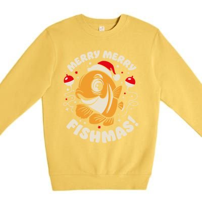 Merry Fishmas Gift Premium Crewneck Sweatshirt