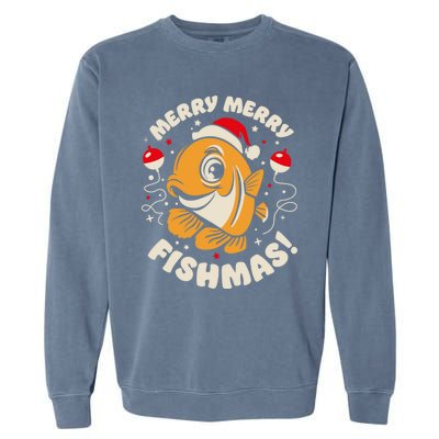 Merry Fishmas Gift Garment-Dyed Sweatshirt