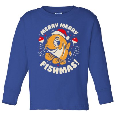 Merry Fishmas Gift Toddler Long Sleeve Shirt