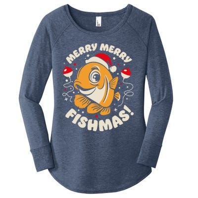 Merry Fishmas Gift Women's Perfect Tri Tunic Long Sleeve Shirt