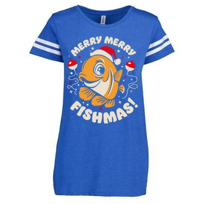 Merry Fishmas Gift Enza Ladies Jersey Football T-Shirt