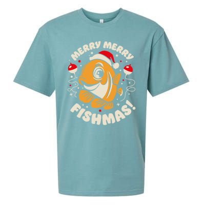 Merry Fishmas Gift Sueded Cloud Jersey T-Shirt