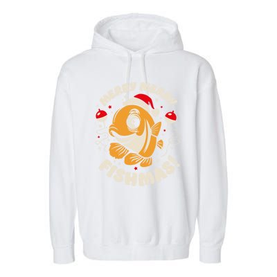 Merry Fishmas Gift Garment-Dyed Fleece Hoodie