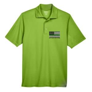 Make Farmers Great Again Tractor Us Flag Green Line Gift Men's Origin Performance Pique Polo