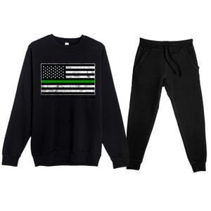 Make Farmers Great Again Tractor Us Flag Green Line Gift Premium Crewneck Sweatsuit Set