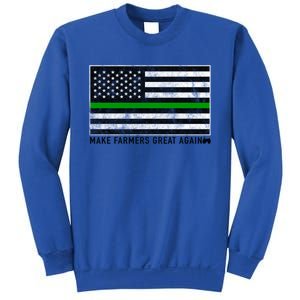 Make Farmers Great Again Tractor Us Flag Green Line Gift Sweatshirt