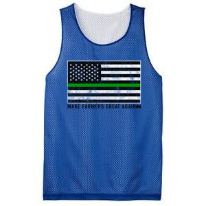 Make Farmers Great Again Tractor Us Flag Green Line Gift Mesh Reversible Basketball Jersey Tank