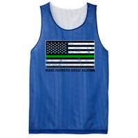 Make Farmers Great Again Tractor Us Flag Green Line Gift Mesh Reversible Basketball Jersey Tank