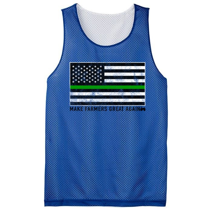 Make Farmers Great Again Tractor Us Flag Green Line Gift Mesh Reversible Basketball Jersey Tank