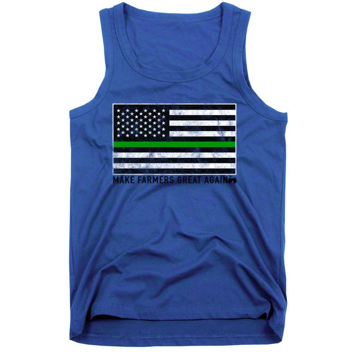 Make Farmers Great Again Tractor Us Flag Green Line Gift Tank Top